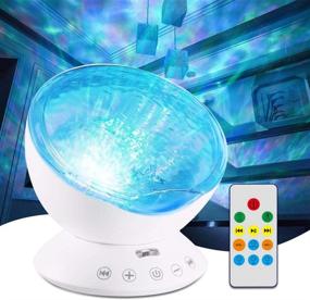 img 4 attached to Jusale Ocean Wave Projector Night Light with Remote Control and Speaker - 7 Modes Undersea LED Lamp for Kids and Adults