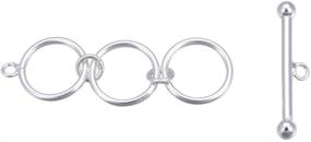 img 4 attached to 🧷 925 Sterling Silver Round Rings Toggle Clasps: Adjustable Connector Beads for Jewelry Making - 2 Sets, SS375