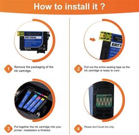 img 1 attached to 🖨️ TESEN Remanufactured 702 XL Ink Cartridge Replacement for Epson Workforce Pro WF-3720 WF-3733 WF-3730 Printer - 5-Pack T702XL Ink