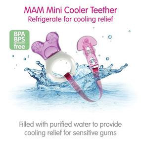 img 2 attached to MAM Mini Cooler Teether with Clip - Baby Teether for Soothing 🍼 Pain, Filled with Purified Water - Boy's Teething Toy for 2+ Months - 1-Count