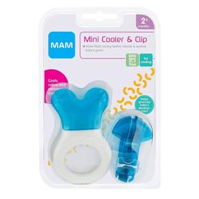 img 3 attached to MAM Mini Cooler Teether with Clip - Baby Teether for Soothing 🍼 Pain, Filled with Purified Water - Boy's Teething Toy for 2+ Months - 1-Count