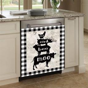 img 3 attached to 🐄 Decorative Magnet Dishwasher Cover for Farm Animals - Dishwasher Front Panel Sticker with Magnetic Dishwasher Cover Decals for Kitchen