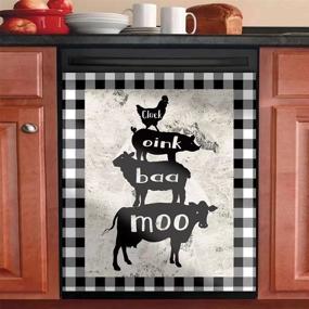 img 4 attached to 🐄 Decorative Magnet Dishwasher Cover for Farm Animals - Dishwasher Front Panel Sticker with Magnetic Dishwasher Cover Decals for Kitchen