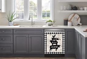 img 1 attached to 🐄 Decorative Magnet Dishwasher Cover for Farm Animals - Dishwasher Front Panel Sticker with Magnetic Dishwasher Cover Decals for Kitchen