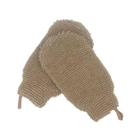 img 2 attached to 🧤 Organic Dual Sided Exfoliating Glove for Hands and Body - Hemp Flax Ramie Mitt, Brown Color - Remove Dead Skin, Machine Washable - Pack of 2