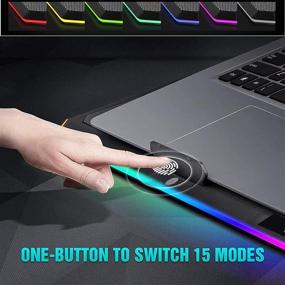 img 2 attached to 🌈 KEROLFFU RGB Rainbow Laptop Cooling Pad for 10-17.3 Inch Notebooks and Gaming Laptops, Cooler Cooling Fan Pad with 3 Whisper-quiet Fans, Touch Control, Pure Metal Panel - Portable Cooling Solution