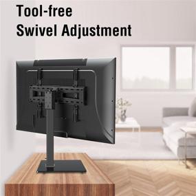 img 1 attached to 🖥️ ELIVED Universal Swivel TV Stand Base: Height Adjustable Table Top Stand for 37-70 inch LCD LED OLED TVs, Tempered Glass Base, VESA 600x400mm, Holds up to 88 lbs
