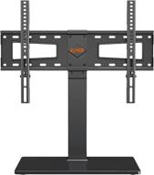 🖥️ elived universal swivel tv stand base: height adjustable table top stand for 37-70 inch lcd led oled tvs, tempered glass base, vesa 600x400mm, holds up to 88 lbs logo