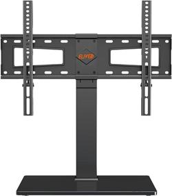 img 4 attached to 🖥️ ELIVED Universal Swivel TV Stand Base: Height Adjustable Table Top Stand for 37-70 inch LCD LED OLED TVs, Tempered Glass Base, VESA 600x400mm, Holds up to 88 lbs