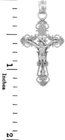 img 1 attached to 🙏 925 Sterling Silver Crucifix Pendant with INRI Filigree - Exquisite Religious Jewelry by FDJ
