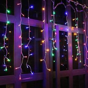 img 2 attached to 🎄 YOLIGHT Icicle Christmas Lights: 13ft 96 LED Multi-Color String Lights for Indoor/Outdoor Twinkle Curtain Fairy Lightings - Perfect for Patio, Garden, Bedroom, Wedding & Halloween Party Décor!