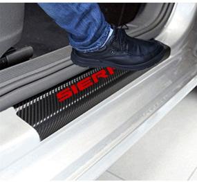 img 4 attached to 🚗 Enhance Your GMC Sierra Truck with the SENYAZON Car Threshold Pedal Sticker in Stylish Red - Carbon Fibre Vinyl Decal for Eye-Catching Decoration and Protection