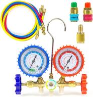 ziss refrigeration charging a/c diagnostic manifold gauge set for r12 r22 r134a r502 refrigerants with couples, 5ft hoses & straight adapter logo