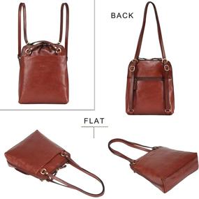 img 1 attached to 🎒 Stylish Italian Leather Convertible Backpack Purse for Women – Small Brown Shoulder Bag Ideal for School and Daypack Use | Banuce Fashion+