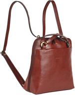 🎒 stylish italian leather convertible backpack purse for women – small brown shoulder bag ideal for school and daypack use | banuce fashion+ logo