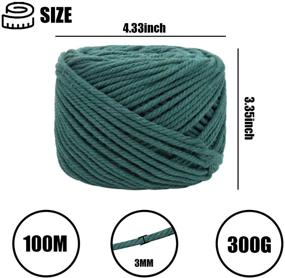 img 2 attached to SUNTQ Dark Green Cotton Cord 1/8inchx328 feet - Handmade Macrame DIY Wall Hanging Plant Hanger Craft Making Rope for Bohemia Decorations, Knitting, and Christmas