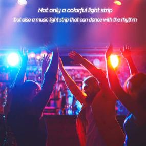 img 3 attached to 🎶 Vibrant 50 ft Music LED Strip Lights: Remote-Controlled Colorful Smart Light for Bedroom, TV, Bar