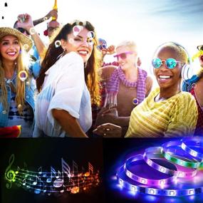 img 2 attached to 🎶 Vibrant 50 ft Music LED Strip Lights: Remote-Controlled Colorful Smart Light for Bedroom, TV, Bar