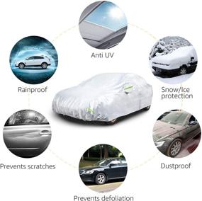 img 2 attached to 150D Oxford Silver Weatherproof Car Cover for Sedans up to 160 inches - Amazon Basics