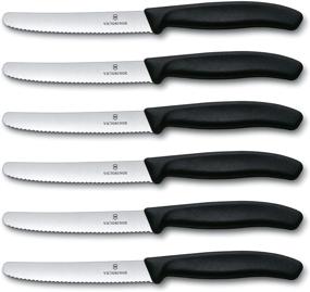 img 4 attached to Ножи Swiss Army Cutlery Victorinox - набор из 6 столовых ножей с волнистым лезвием длиной 4,5 дюйма, округлым наконечником, Swiss Classic