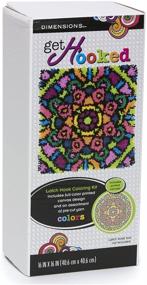 img 2 attached to Dimensions Colorful Mandala Latch Hook Craft Kit for Kids: 16x16 Inch Creative Fun!
