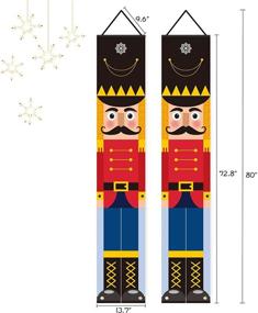 img 2 attached to 🎄 Decorlife 6FT Nutcracker Christmas Decorations, Nutcracker Door Banner 2 Pack, Life Size Nutcracker for Christmas Door, Giant Soldier for Xmas Yard Indoor Home Decor