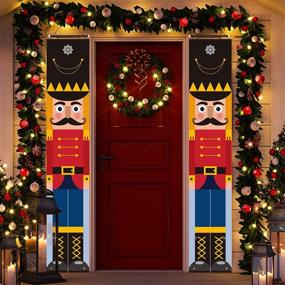 img 4 attached to 🎄 Decorlife 6FT Nutcracker Christmas Decorations, Nutcracker Door Banner 2 Pack, Life Size Nutcracker for Christmas Door, Giant Soldier for Xmas Yard Indoor Home Decor