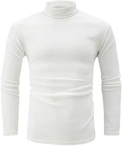 img 4 attached to Jonivey Men's Classic Long Sleeve Turtleneck Knitted 👕 T-Shirt Pullover in Solid Colors - Perfect for Casual Style