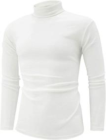 img 3 attached to Jonivey Men's Classic Long Sleeve Turtleneck Knitted 👕 T-Shirt Pullover in Solid Colors - Perfect for Casual Style