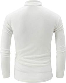 img 2 attached to Jonivey Men's Classic Long Sleeve Turtleneck Knitted 👕 T-Shirt Pullover in Solid Colors - Perfect for Casual Style