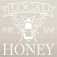 🐝чистый и сырой местный мед шаблон с пчелой от studior12: приносите загородную прелесть в ваш дом с этим декором для кухни и основным элементом ремесла, удобным многоразовым шаблоном в нескольких размерах (9 x 9 дюймов) логотип