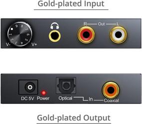 img 3 attached to Преобразователь цифрового аудио в аналог PROZOR 192KHz: регулируемый по громкости оптический в RCA с питанием USB - конвертер SPDIF TOSLINK в стерео L/R и 3,5 мм джек
