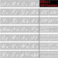 🔠 booshow 40pcs large alphabet stencils for wood painting: reusable plastic letter number templates for shop signs, home décor, and art drawing logo