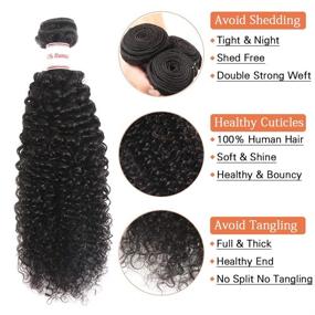 img 3 attached to 🏾 Ailisi 8A Brazilian Virgin Kinky Curly Hair Bundle - Unprocessed Natural Black Human Hair Weave (20 inch)