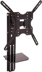 img 2 attached to 📺 Premium Full Motion Wall Mount Bracket with Height Adjustment and Support Shelf for Medium 32~55in TVs - Holds TVs up to 66 lbs