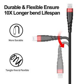 img 1 attached to 📱 OIITH iPhone Charger Cable 3-Pack 6ft: MFi Certified Charging Cord, Extra Long 6 Feet, 2.4A Power Wire Compatible with iPhone12/11/XS/Max/XR/X/8/7/6/iPad