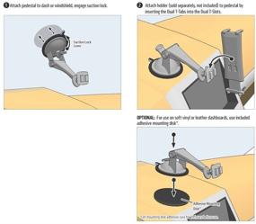 img 1 attached to 🚗 Улучшенное крепление на липучке с 3-дюймовой рукояткой для держателей Arkon Dual T и навигаторов Magellan GPS: идеально подходит для замены или модернизации лобового стекла или приборной панели.