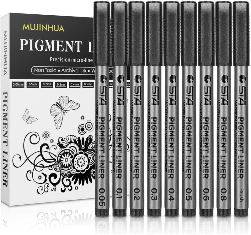 Black Fineliners, Fine Point Pens, 0.25Mm, 4 Pack, Bible Pens No Bleed,  Fine T