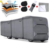 🏕️ fonzier heavy duty class a rv cover: ultimate protection for 34'1"-38' motorhomes – upgraded 5 layers, anti-uv, 4 gutter spout covers, tongue jack cover, 2 windproof straps logo