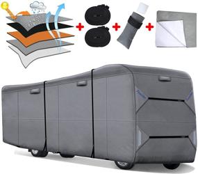 img 4 attached to 🏕️ Fonzier Heavy Duty Class A RV Cover: Ultimate Protection for 34'1"-38' Motorhomes – Upgraded 5 Layers, Anti-UV, 4 Gutter Spout Covers, Tongue Jack Cover, 2 Windproof Straps