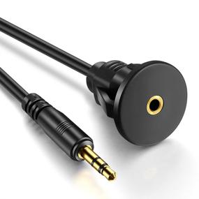 img 3 attached to 3.5mm AUX Audio Jack Extension Cable with Mounting Panel for Car, Boat, and Motorcycle - 3 Feet Length