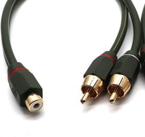 img 1 attached to 🔊 Sydien 12" Speaker Splitter Cable - 2Pcs Dual Shielded RCA Female to 2 Male, Enhanced SEO