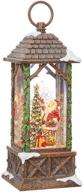 🎅 raz imports santa decorating tree lighted water lantern: festive christmas snow globe with swirling glitter логотип
