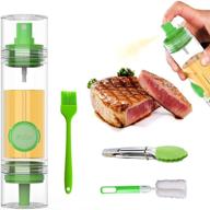 🍃 2 in 1 oil dispenser: olive oil sprayer for cooking & bbq - 80ml plastic bottle spray mister for salad, frying, and air fryer logo