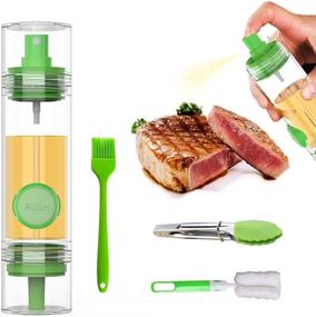 img 4 attached to 🍃 2 in 1 Oil Dispenser: Olive Oil Sprayer for Cooking & BBQ - 80ml Plastic Bottle Spray Mister for Salad, Frying, and Air Fryer