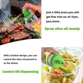 img 3 attached to 🍃 2 in 1 Oil Dispenser: Olive Oil Sprayer for Cooking & BBQ - 80ml Plastic Bottle Spray Mister for Salad, Frying, and Air Fryer