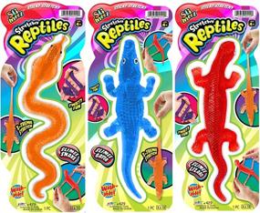 img 2 attached to 🦎 JA-RU Super Stretchy Sticky Reptiles Snake, Lizard & Alligator (3 Units Assorted) - Fun Squishy Sticky Prank Toy for Kids - Perfect Pinata Filler and Party Favor - Bulk Toys for Endless Entertainment - Snap Hand-like Fidget Toy Included! 429-3A
