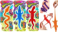 🦎 ja-ru super stretchy sticky reptiles snake, lizard & alligator (3 units assorted) - fun squishy sticky prank toy for kids - perfect pinata filler and party favor - bulk toys for endless entertainment - snap hand-like fidget toy included! 429-3a logo