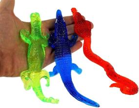img 1 attached to 🦎 JA-RU Super Stretchy Sticky Reptiles Snake, Lizard & Alligator (3 Units Assorted) - Fun Squishy Sticky Prank Toy for Kids - Perfect Pinata Filler and Party Favor - Bulk Toys for Endless Entertainment - Snap Hand-like Fidget Toy Included! 429-3A