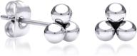 💎 stylish and elegant 555jewelry stainless steel triple ball delta earrings for women & girls logo